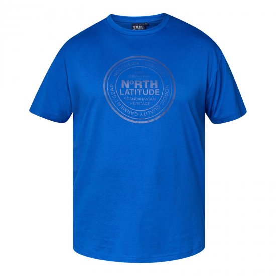 North Latitude T-Shirt Синьо - Тениски - мъжки тениски големи размери