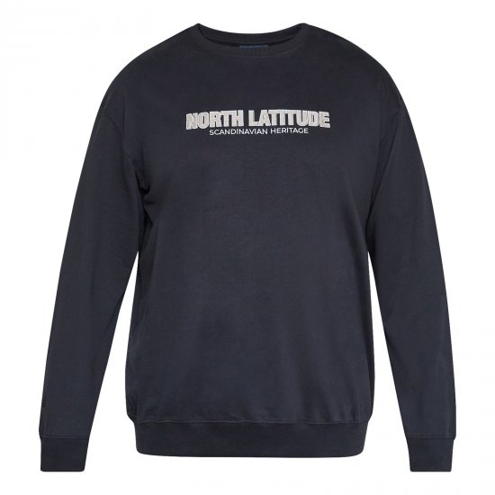 North Latitude Crewneck Sweatshirt Черно - Суичъри & cуичъри с качулка - мъжки суичъри големи размери