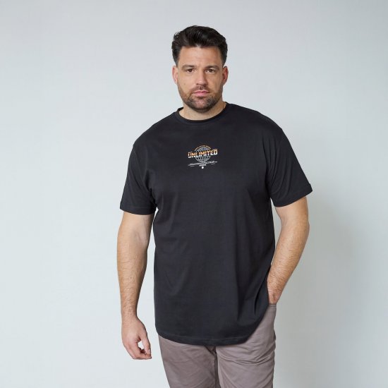 North Latitude T-Shirt With Print Черно - Тениски - мъжки тениски големи размери
