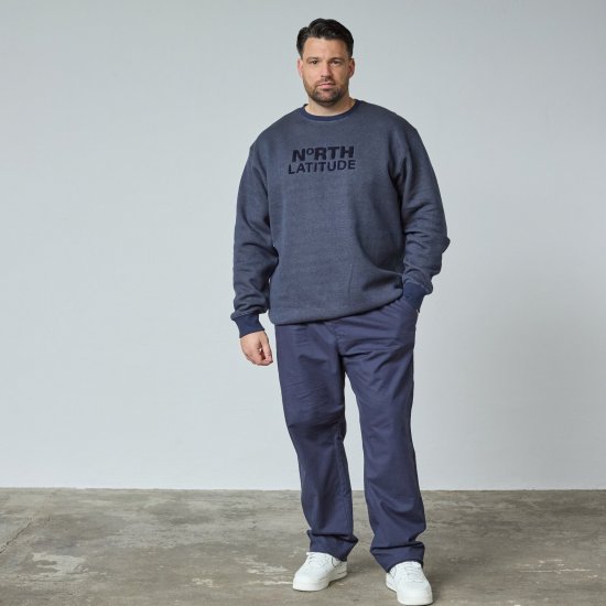 North Latitude Crewneck Logo Sweat Нейви - TALL cуичъри - TALL суитшърти за високи мъже
