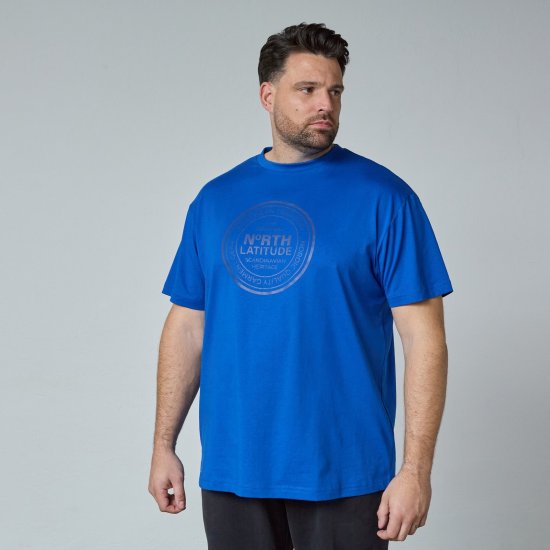 North Latitude T-Shirt Синьо - Тениски - мъжки тениски големи размери