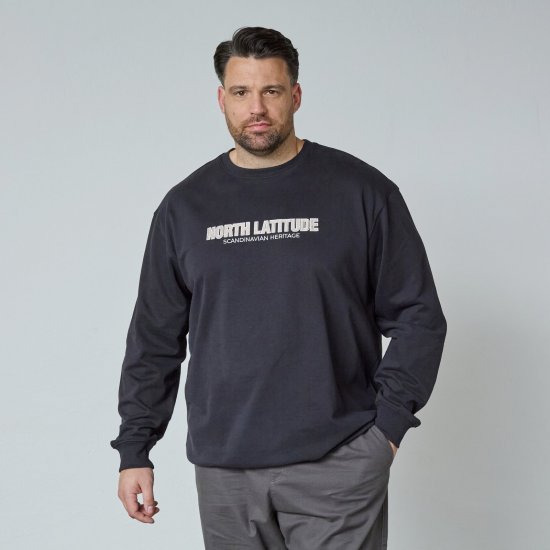 North Latitude Crewneck Sweatshirt Черно - Суичъри & cуичъри с качулка - мъжки суичъри големи размери