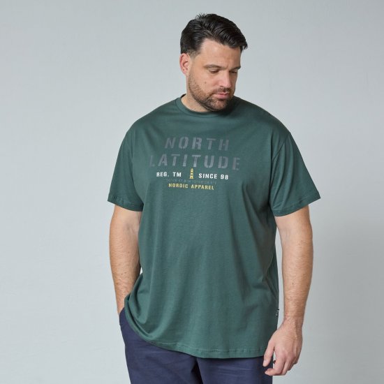 North Latitude T-Shirt Зелено/каки - Тениски - мъжки тениски големи размери