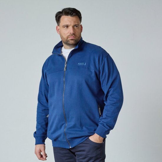 North Latitude Sweat Cardigan Синьо - Суичъри & cуичъри с качулка - мъжки суичъри големи размери