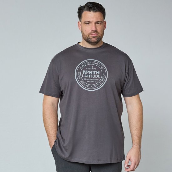 North Latitude T-Shirt Сиво/Въглен - Тениски - мъжки тениски големи размери