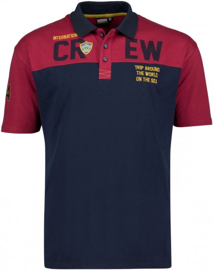 Adamo Crew Printed Jersey Poloshirt Burgundy - Поло тениски - мъжки тениски с яка големи размери