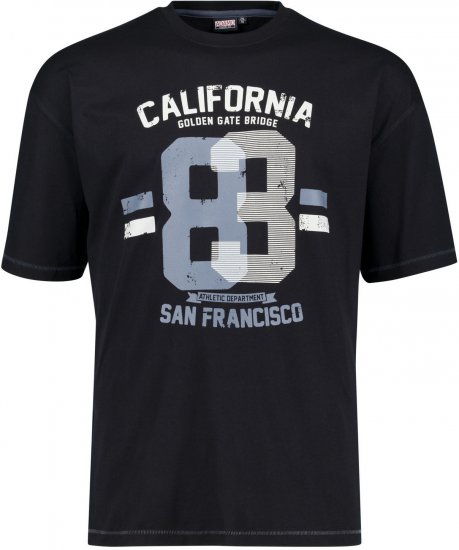 Adamo Golden Gate Comfort Fit Printed T-shirt Black - Тениски - мъжки тениски големи размери
