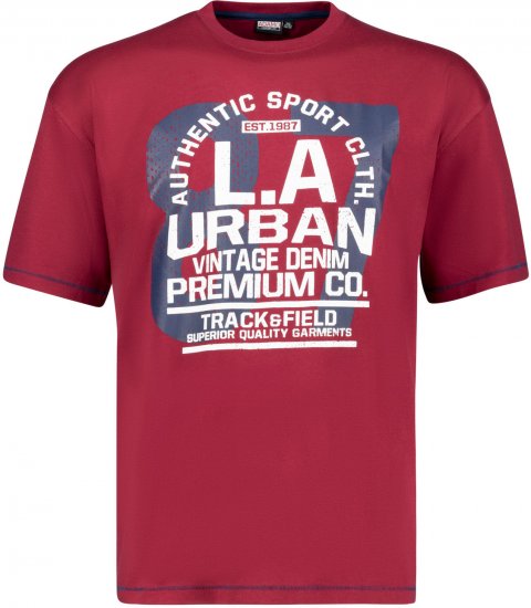 Adamo Urban Comfort Fit Printed T-shirt Burgundy - Тениски - мъжки тениски големи размери