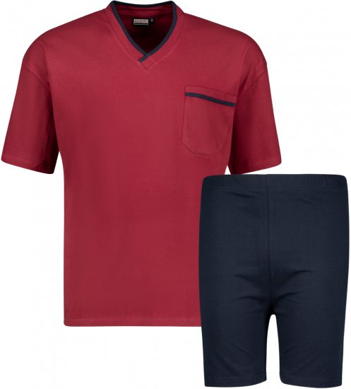 Adamo Ben Short sleeve Pyjama Burgundy - Бельо & Бански шорти - Мъжко бельо големи размери