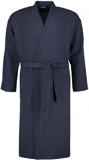 Adamo Jadon Waffelpiqué Bathrobe Navy - Бельо & Бански шорти - Мъжко бельо големи размери