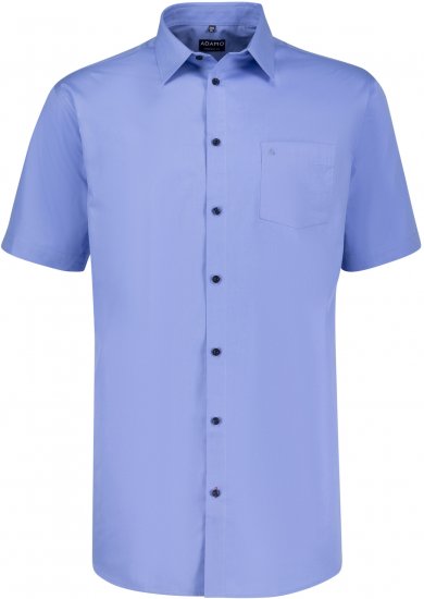Adamo Warren Comfort Fit Short Sleeve Shirt Medium Blue - Ризи - мъжки ризи големи размери