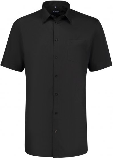 Adamo Warren Comfort Fit Short Sleeve Shirt Black - Ризи - мъжки ризи големи размери