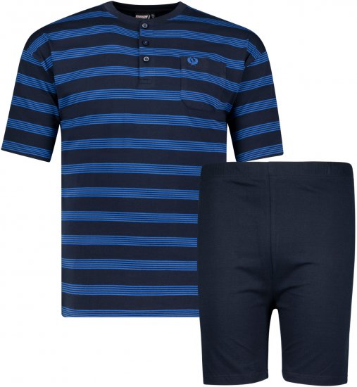Adamo Anil Serafino Short sleeve Pyjama Navy - Бельо & Бански шорти - Мъжко бельо големи размери