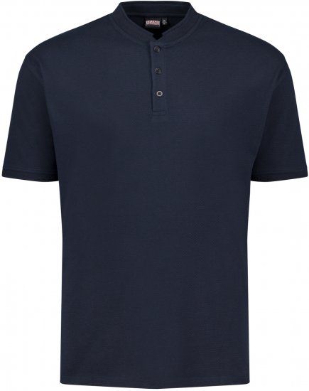 Adamo 139411 Serafino Waffelpique T-shirt Navy - Тениски - мъжки тениски големи размери