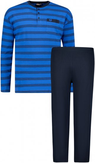 Adamo Alex Serafino Long sleeve Pyjama Royal Blue - Бельо & Бански шорти - Мъжко бельо големи размери
