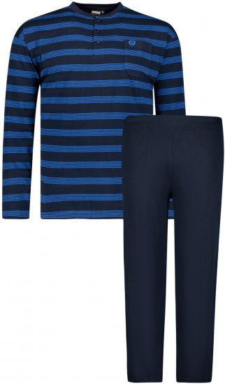Adamo Alex Serafino Long sleeve Pyjama Navy - Бельо & Бански шорти - Мъжко бельо големи размери