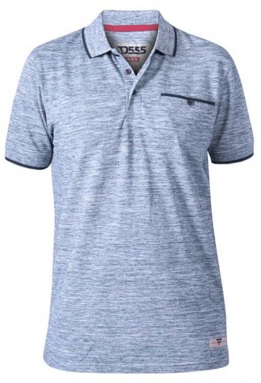 D555 Isaac Reno Pique Polo Blue Reno - Поло тениски - мъжки тениски с яка големи размери