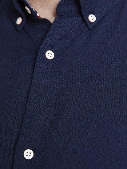 Jack & Jones Summer Shirt L/S Navy - Ризи - мъжки ризи големи размери
