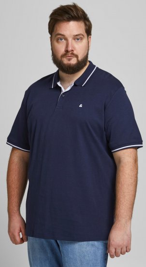Jack & Jones Jersey Polo Navy - Поло тениски - мъжки тениски с яка големи размери