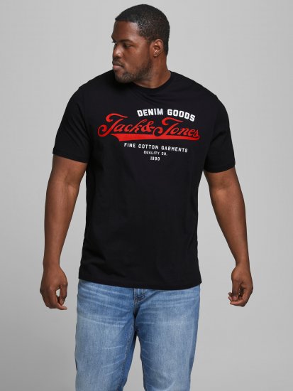 Jack & Jones Elogo T-Shirt Black - Тениски - мъжки тениски големи размери