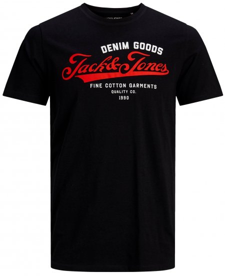 Jack & Jones Elogo T-Shirt Black - Тениски - мъжки тениски големи размери