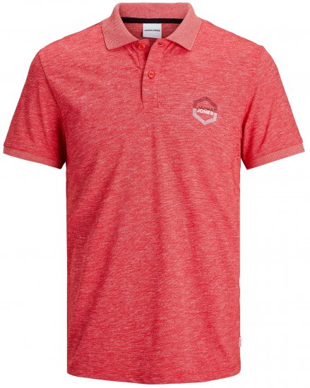 Jack & Jones Delight Polo Red - Поло тениски - мъжки тениски с яка големи размери