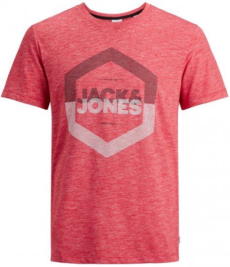 Jack & Jones Elight Crew Neck T-shirt Red - Тениски - мъжки тениски големи размери