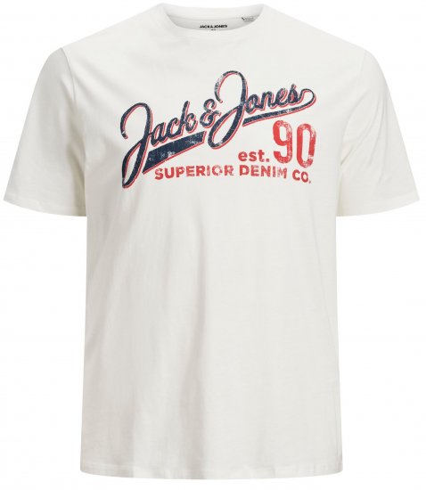 Jack & Jones Elogo T-Shirt White - Тениски - мъжки тениски големи размери
