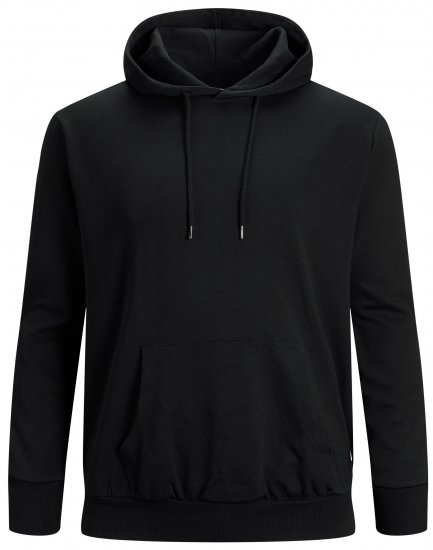 Jack & Jones Basic Hoodie Black - Суичъри & cуичъри с качулка - мъжки суичъри големи размери