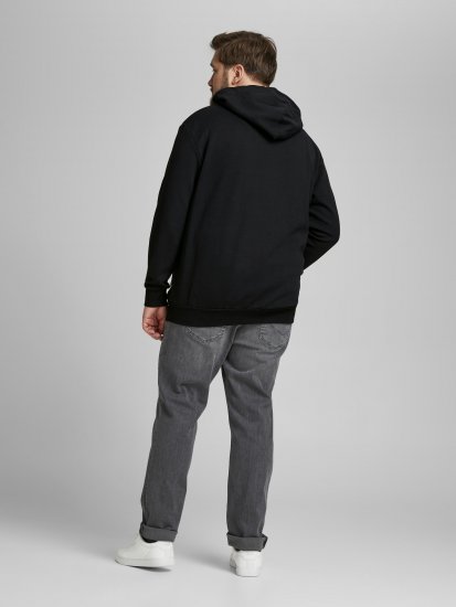 Jack & Jones Basic Hoodie Black - Суичъри & cуичъри с качулка - мъжки суичъри големи размери