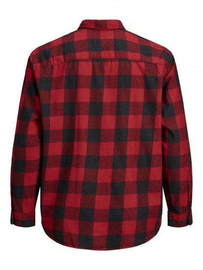 Jack & Jones Gingham Shirt L/S Brick Red - Ризи - мъжки ризи големи размери