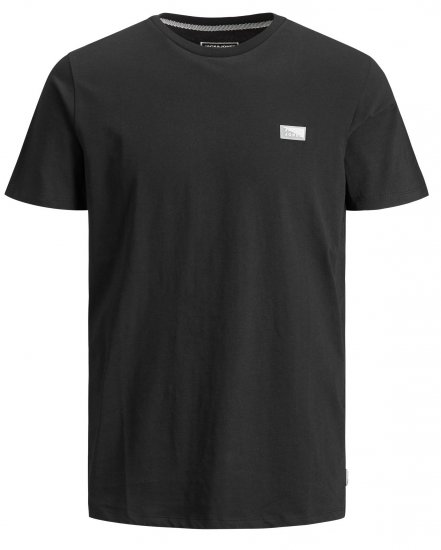 Jack & Jones Schultz Crew Neck T-Shirt Black - Тениски - мъжки тениски големи размери