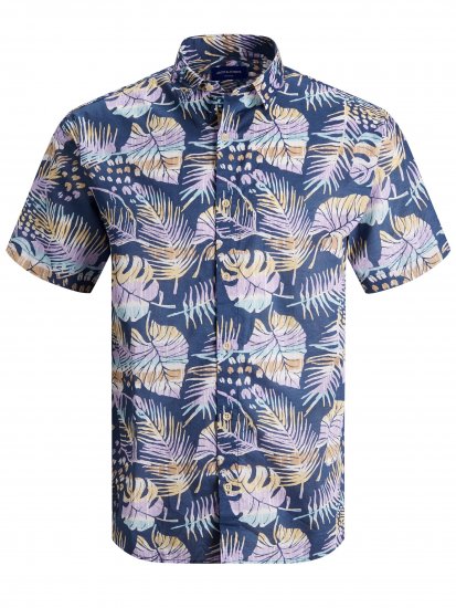 Jack & Jones Hazy S/S Shirts Ensign Blue - Ризи - мъжки ризи големи размери