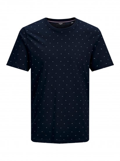 Jack & Jones Gabriel Crew Neck Tee New Navy - Тениски - мъжки тениски големи размери