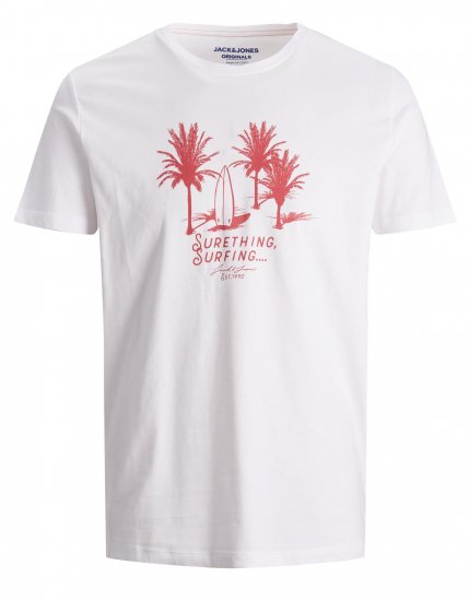 Jack & Jones Streams T-shirt White/Rose - Тениски - мъжки тениски големи размери
