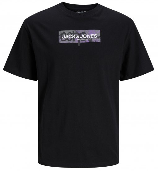 Jack & Jones JCOAOP PRINT T-Shirt Black - Тениски - мъжки тениски големи размери