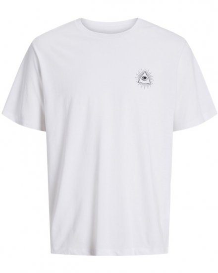 Jack & Jones Jackie Crew Neck T-Shirt White - Тениски - мъжки тениски големи размери