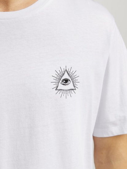 Jack & Jones Jackie Crew Neck T-Shirt White - Тениски - мъжки тениски големи размери