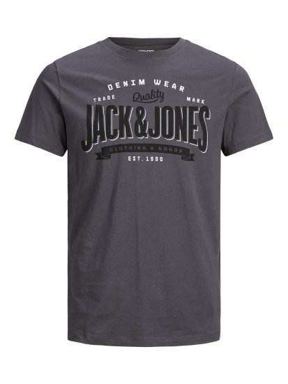 Jack & Jones JJELOGO TEE Gray - Тениски - мъжки тениски големи размери