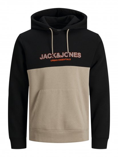 Jack & Jones JJEURBAN BLOCKING SWEAT Beige - Суичъри & cуичъри с качулка - мъжки суичъри големи размери