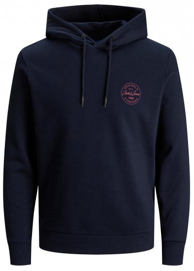 Jack & Jones JJESHARK SWEAT Hoodie Navy - Суичъри & cуичъри с качулка - мъжки суичъри големи размери