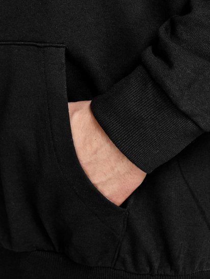 Jack & Jones JJESHARK SWEAT Hoodie Black - Суичъри & cуичъри с качулка - мъжки суичъри големи размери