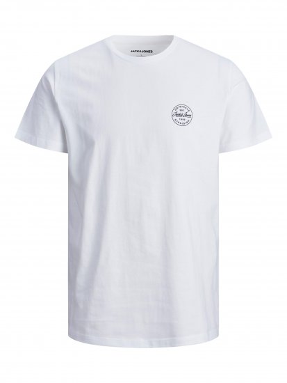 Jack & Jones JJESHARK TEE White - Тениски - мъжки тениски големи размери