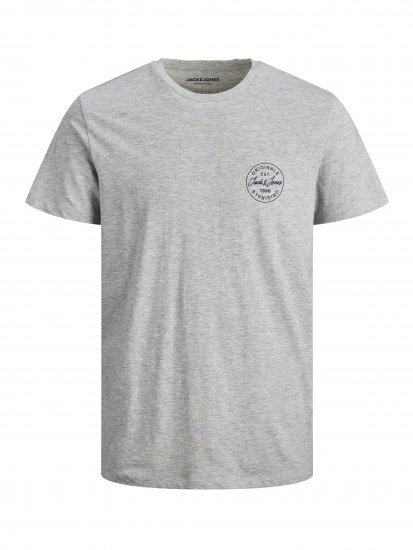 Jack & Jones JJESHARK TEE Gray - Тениски - мъжки тениски големи размери