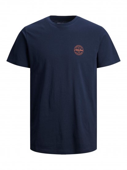 Jack & Jones JJESHARK TEE Navy - Тениски - мъжки тениски големи размери