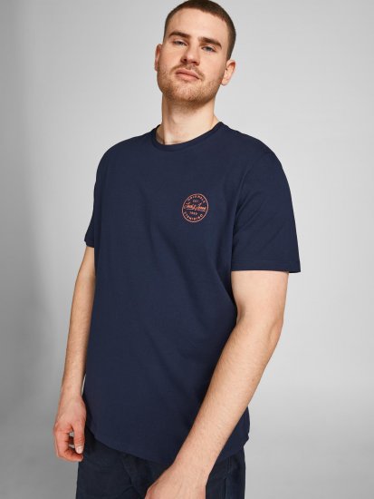 Jack & Jones JJESHARK TEE Navy - Тениски - мъжки тениски големи размери