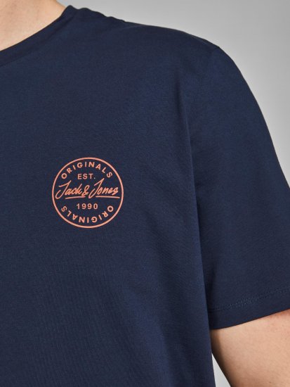 Jack & Jones JJESHARK TEE Navy - Тениски - мъжки тениски големи размери