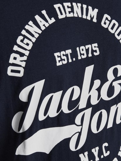 Jack & Jones JJERAFA TEE Navy - Тениски - мъжки тениски големи размери