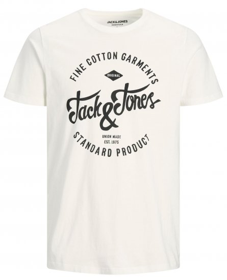 Jack & Jones JJERAFA TEE White - Тениски - мъжки тениски големи размери