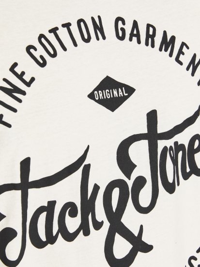 Jack & Jones JJERAFA TEE White - Тениски - мъжки тениски големи размери